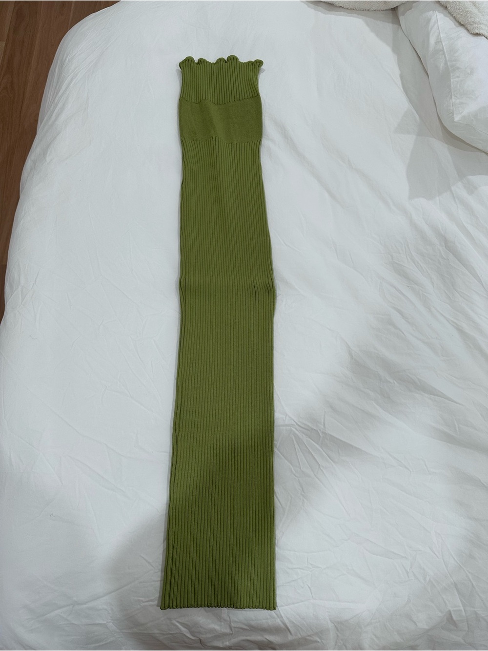 Meshki Olive Green Ribbed Maxi Dress